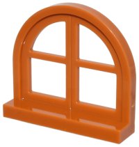 LEGO onderdeel Window 1 x 4 x 3, Rounded Top with 4 Panes and Sill 5260
