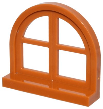 LEGO part Window 1 x 4 x 3, Rounded Top with 4 Panes and Sill (5260)