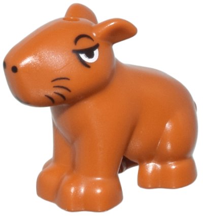 LEGO part Capybara with Black Eyes, Nose, and Whiskers Pattern (Encanto Chispi) (5422pb01)