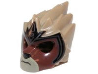 LEGO part Minifigure, Headgear Mask Lion with Reddish Brown Face and Dark Blue Headpiece Pattern 11129pb06