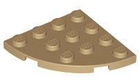 LEGO onderdeel Plaat, Afgeronde Hoek 4 x 4 (30565)