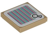 LEGO part Tile 2 x 2 with Super Mario Scanner Code Hot Air Balloon Pattern (Sticker) - Set 71419 3068pb2150