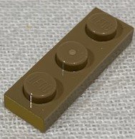 LEGO part Plate 1 x 3 with Gold Pattern on Short Edge 3623pb021