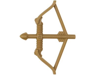 LEGO part Minifigure, Weapon Bow, Recurve with Wide Flat Limbs, Arrow Drawn (3748)