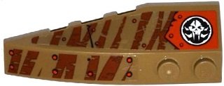 LEGO part Wedge 6 x 2 Right with Tiger Stripes, Alien Skull, Metal Plates and Rivets Pattern (Stickers) - Set 70143 (41747pb059)