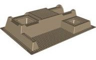 LEGO part Baseplate, Raised 32 x 48 x 6 with Level Front (51542)