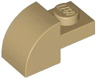 LEGO onderdeel Slope, Curved 2 x 1 with Recessed Stud (5841)
