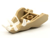 LEGO part Dragon Head (Ninjago) Jaw with 2 Bar Handles on Back with Molded White Teeth Pattern 72224pb03