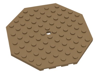 LEGO part Plate, Modified 10 x 10 Octagonal with Hole (89523)