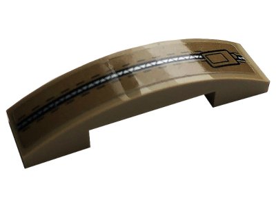 LEGO part Slope, Curved 4 x 1 x 2/3 Double with Zipper Pattern (Sticker) - Set 42083 (93273pb152)