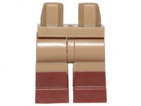 LEGO part Hips and Legs with Molded Reddish Brown Lower Legs / Boots  Pattern 970c00pb1023
