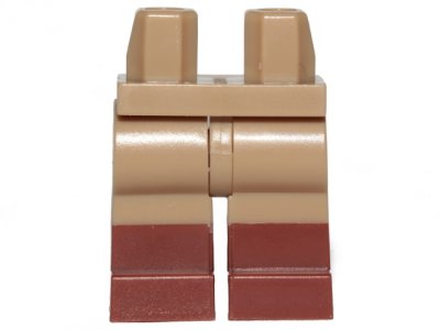 LEGO part Hips and Legs with Molded Reddish Brown Lower Legs / Boots  Pattern (970c00pb1023)
