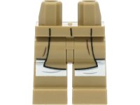 LEGO onderdeel Hips and Legs with SW Jedi Robe with 2 Dark Brown Wrinkles and White Leggings Pattern 970c00pb1284