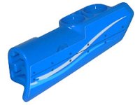 LEGO part Technic, Panel Fairing #21 Very Small Smooth, Side B with White and Blue Curved Stripes and Rivets Pattern (Sticker) - Set 42025 11946pb014