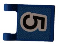 LEGO part Bandera 2 x 2 Cuadrada con Patrón Número 5 Negro sobre Fondo Azul (Pegatina) - Sets 3420 / 3425 2335pb037