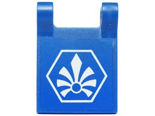 LEGO part Drapeau 2 x 2 Carré avec Motif Logo Chima Blanc en Hexagone (Autocollant) - Set 70010 (2335pb127)