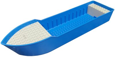 LEGO part Bote, Casco Unitario 38 x 10 x 5 2/3 Flotante con Cubiertas Gris Claro Elevadas (2366c01)