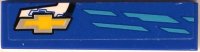 LEGO part Tile 1 x 4 with Medium Azure Stripes and Yellow and Silver Chevrolet Logo Pattern Model Right Side (Sticker) - Set 75891 2431pb0814R