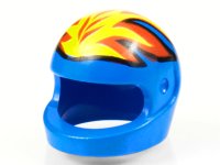 LEGO part Minifigura, Casco Casco Motocicleta (Estándar) con Patrón de Llamas Amarilla y Roja 2446px5