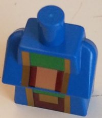 LEGO onderdeel Torso, Modified Long with Folded Arms with Dark Red, Gold, Green, and Light Nougat Minecraft Wandering Trader Pattern 25767pb006