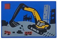 LEGO onderdeel Tile 2 x 3 with LEGO City Set Box Art Set 60420 Construction Excavator Pattern 26603pb586