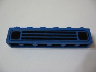 LEGO part Brick 1 x 6 with Black Car Grille Pattern (Embossed Print) (3009p01d)