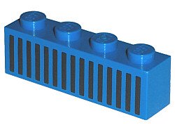 LEGO part Steen 1 x 4 con Parrilla Negra con 15 Líneas Verticales Patrón (3010p04)
