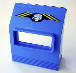 LEGO onderdeel Paneel 3 x 6 x 6 Schuin met Raam met Arctisch Logo en Gele Diagonale Strepen op Zwart Achtergrond Patroon (Sticker) - Sets 6520 / 6575 (30288pb02)