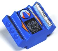LEGO part Mattone, Modificato 2 x 2 Senza Bottoni, Inclinato con Estensioni Blocchi Laterali Angolati e Motivo Surfista 30601pb03