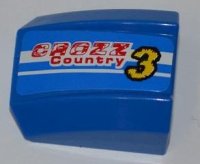 LEGO part Schräge, Curva 2 x 2 Labbro con Motivo 'CROZZ Country', Numero Giallo '3' e 2 Linee Bianche Modello Lato Sinistro (Adesivo) - Set 8126 30602pb054L