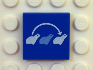 LEGO part Piastrella 2 x 2 con Modello 3 Rane e Freccia Curva (Leap Frog) (3068pb0382)