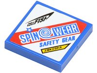 LEGO part Fliese 2 x 2 mit 'CELLFISH', 'SPIN WEAR' SAFETY GEAR' und 'ZENZORA' Muster (Aufkleber) - Set 8125 3068pb0446