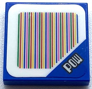 LEGO part Tile 2 x 2 with Super Mario Scanner Code POW Block Pattern (Sticker) - Sets 40414 / 71362 / 71391 / 71407 (3068pb1361)