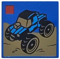 LEGO part Tile 2 x 2 with LEGO City Set Box Art Set 60402 Monster Truck Pattern 3068pb2766