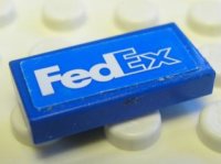 LEGO part Tile 1 x 2 with 'FedEx' Pattern (Sticker) - Set 8374 3069pb0023