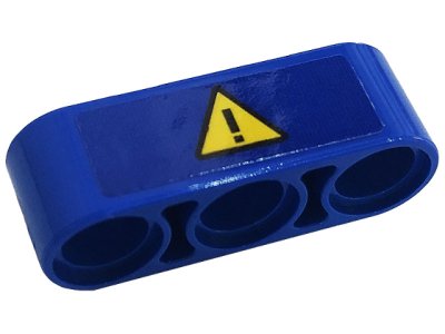 LEGO part Technic, Liftarm Thick 1 x 3 with Exclamation Mark in Yellow Danger Sign Pattern (Sticker) - Set 42128 (32523pb32)