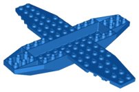 LEGO part Aircraft Fuselage 4 x 16 x 1 with 2 x 10 Recessed Center and 8 x 4 Wings with Cutaways, 9 Holes (35106)