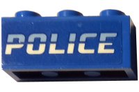 LEGO part Steen 1 x 3 met fel lichtblauw en wit 'POLITIE' patroon (sticker) - set 60246 3622pb141