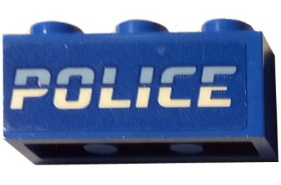 LEGO part Brick 1 x 3 with Bright Light Blue and White 'POLICE' Pattern (Sticker) - Set 60246 (3622pb141)