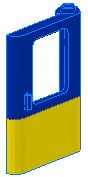 LEGO part Door 1 x 4 x 5 Train Right, Thin Support at Bottom with Yellow Bottom Half Pattern 4182p01