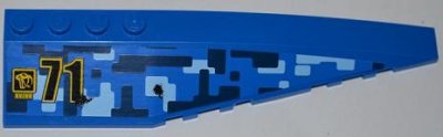 LEGO part Wedge 12 x 3 Right with Black '71', Snake Head and 'NNENN' Pattern (Sticker) - Set 7066 (42060pb21)