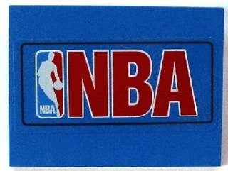 LEGO part Slope 10 6 x 8 with NBA Logo Red Pattern (Sticker) - Sets 3432 / 3433 (4515pb016)