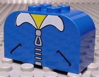 LEGO part Slope, Curved 4 x 2 x 2 Double with 4 Studs with Pockets and Zipper Pattern 4744px12