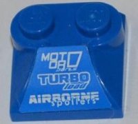 LEGO part Slope, Curved 2 x 2 x 2/3 with 2 Studs and Curved Sides with 'MOTOR PARTS', 'TURBO Load' and 'AIRBORNE spoilers' Pattern (Sticker) - Set 8126 47457pb05