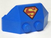 LEGO part Wedge 2 x 4 Triple with Superman 'S' Logo Pattern 47759pb11