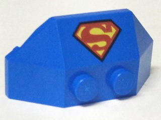LEGO part Wedge 2 x 4 Triple with Superman 'S' Logo Pattern (47759pb11)