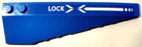 LEGO part Wedge 10 x 3 Right with White 'LOCK' and Arrows Pattern (Sticker) - Set 70668 50956pb056