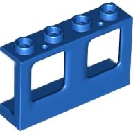 LEGO part Window 1 x 4 x 2 Plane, Single Top Hole and Single Bottom Hole for Glass 61345