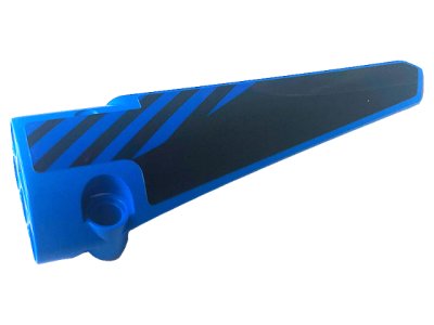 LEGO part Technic, Panel Fairing # 6 Long Smooth, Side B with Black Stripes Pattern (Sticker) - Set 42141 (64393pb052)