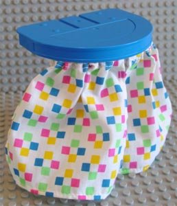 LEGO part Duplo, Furniture Shower Plate 6 x 5 with Cloth Shower Curtains (6484)